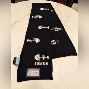 Prada Black wool and cashmere scarf